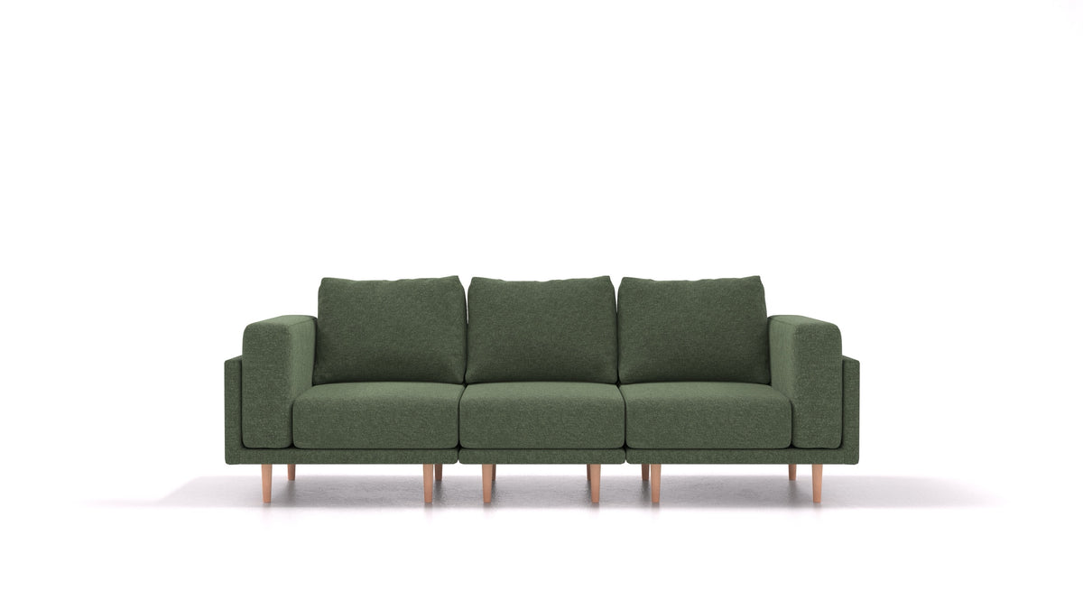 Clooods 3S, modularna sjedeća garnitura FEYDOM u tkanini Icon IC-39 Forest, svijetle noge