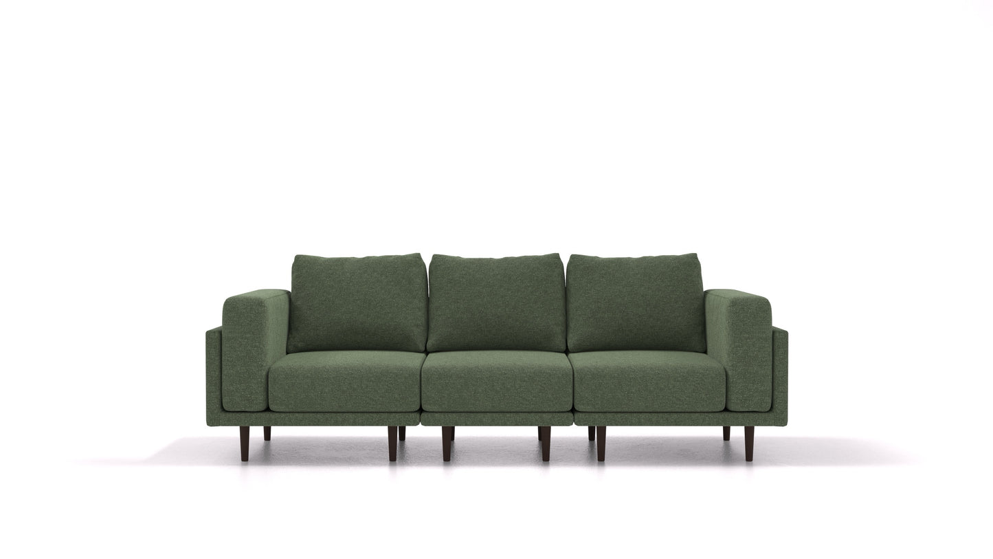 Clooods 3S, modularna sjedeća garnitura FEYDOM u tkanini Icon IC-39 Forest, tamne noge