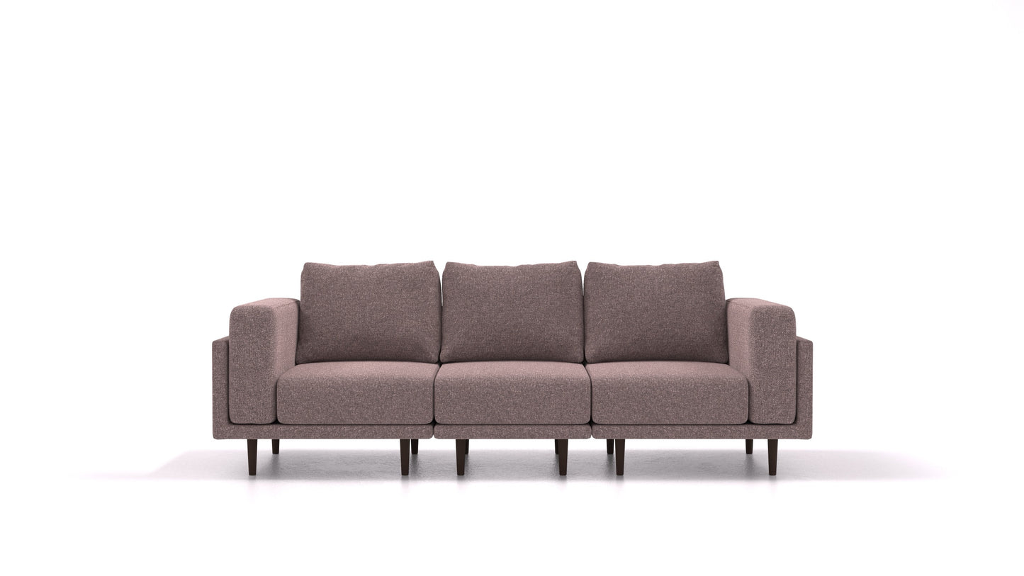 Clooods 3S, modularna sjedeća garnitura FEYDOM u tkanini Icon IC-69 Marmo, tamne noge