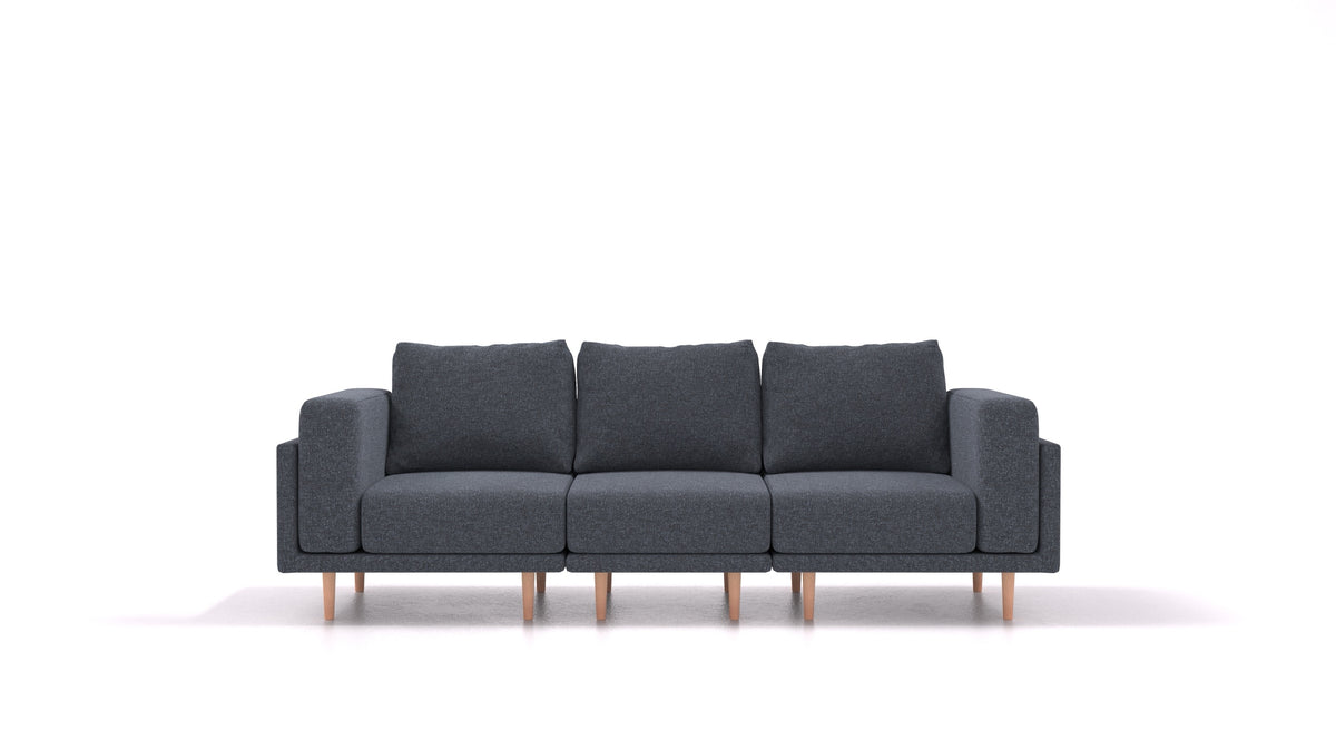 Clooods 3S, modularna sjedeća garnitura FEYDOM u tkanini Icon IC-79 Deep Blue, svijetle noge