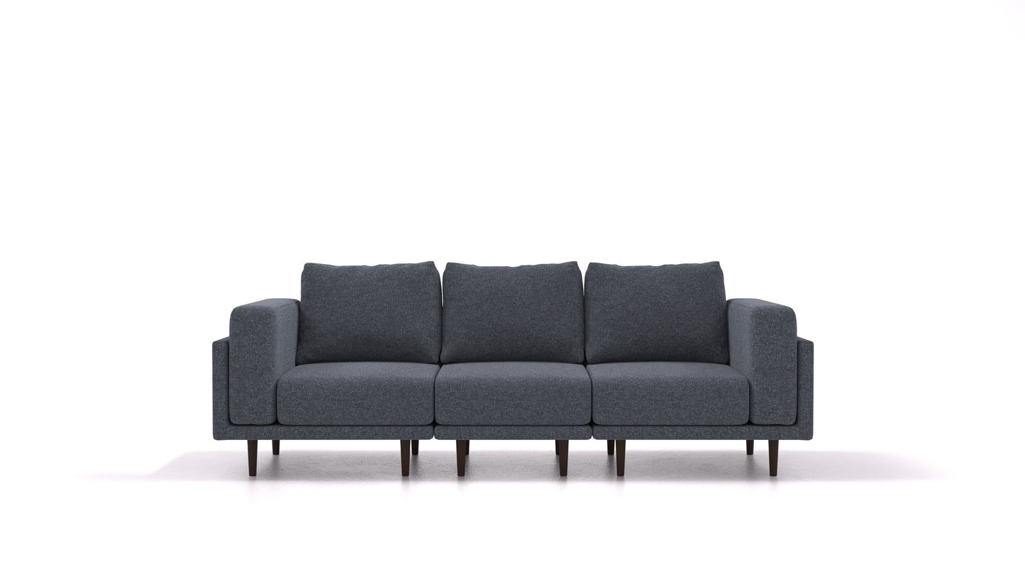 Clooods 3S, modularna sjedeća garnitura FEYDOM u tkanini Icon IC-79 Deep Blue, tamne noge