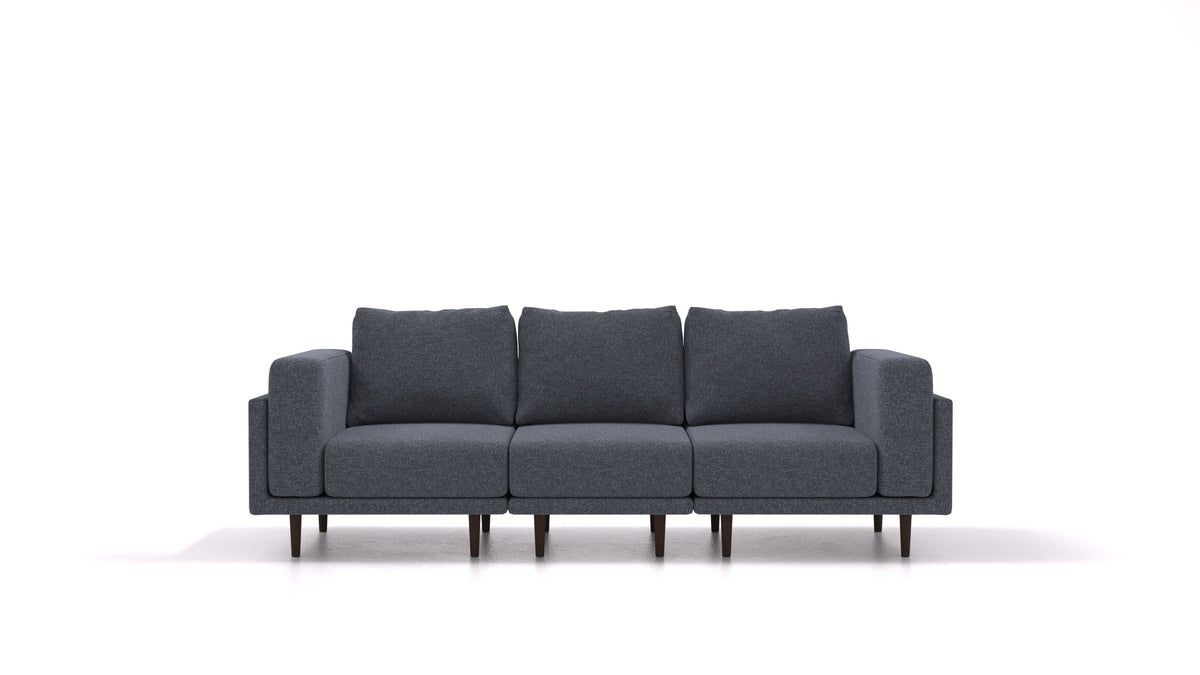Clooods 3S, modularna sjedeća garnitura FEYDOM u tkanini Icon IC-79 Deep Blue, tamne noge