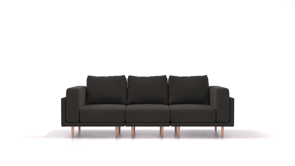 Clooods 3S, modularna sjedeća garnitura FEYDOM u tkanini Icon IC-99 Umbra, svijetle noge