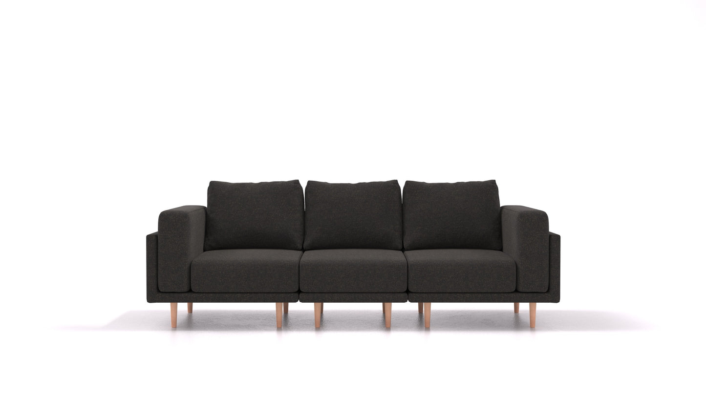 Clooods 3S, modularna sjedeća garnitura FEYDOM u tkanini Icon IC-99 Umbra, svijetle noge