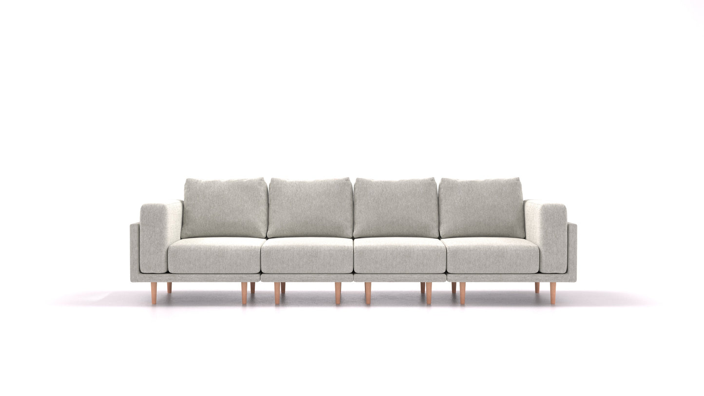 Clooods 4S, modularna sjedeća garnitura FEYDOM u tkanini Astra AT-80 Light Grey, svijetle noge