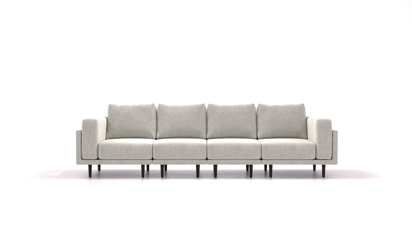 Clooods 4S, modularna sjedeća garnitura FEYDOM u tkanini Astra AT-80 Light Grey, tamne noge