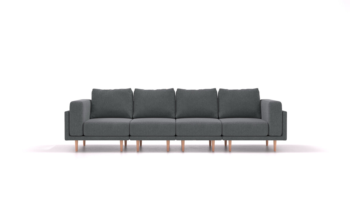 Clooods 4S, modularna sjedeća garnitura FEYDOM u tkanini Astra AT-88 Dark Grey, svijetle noge