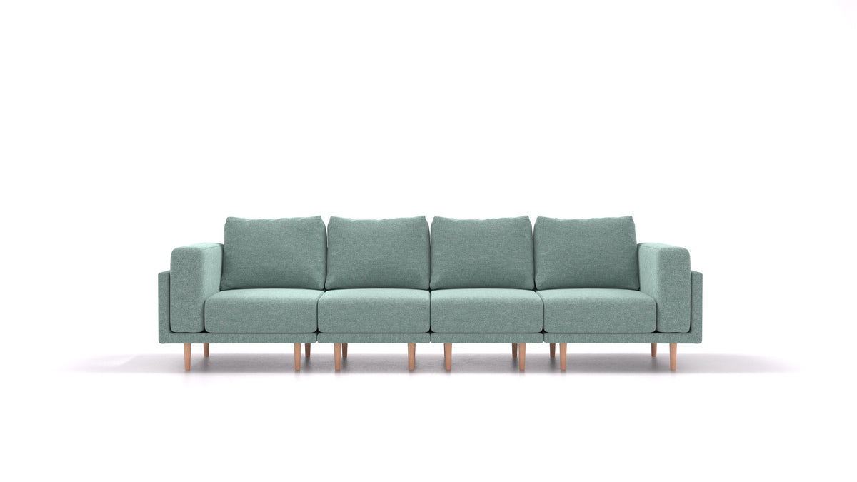 Clooods 4S, modularna sjedeća garnitura FEYDOM u tkanini Alure DE-75 Pastel Blue, svijetle noge