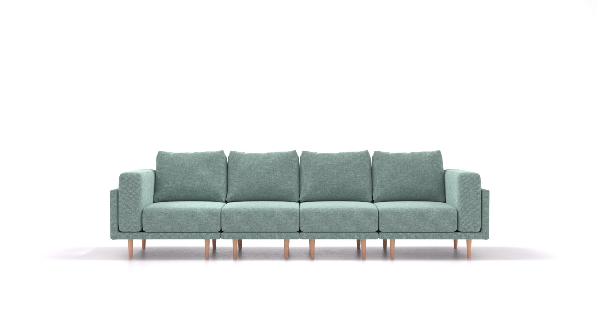 Clooods 4S, modularna sjedeća garnitura FEYDOM u tkanini Alure DE-75 Pastel Blue, svijetle noge
