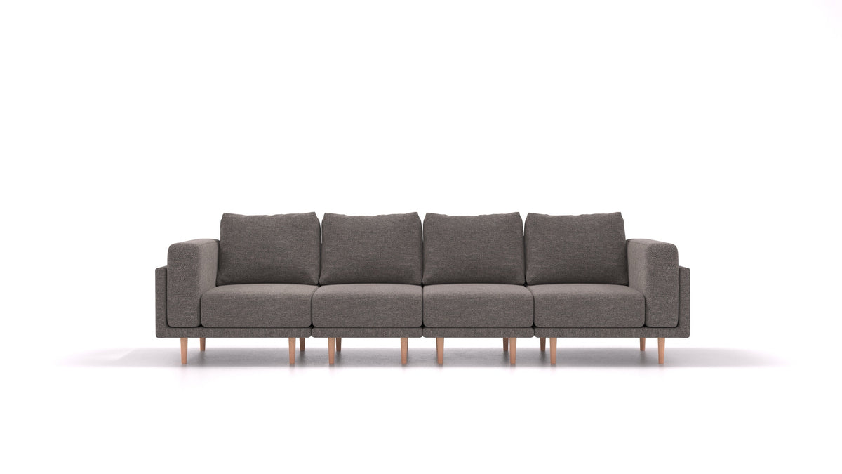Clooods 4S, modularna sjedeća garnitura FEYDOM u tkanini Alure DE-92 Middle Grey, svijetle noge
