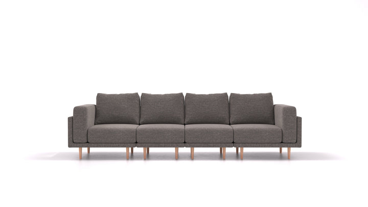 Clooods 4S, modularna sjedeća garnitura FEYDOM u tkanini Alure DE-92 Middle Grey, svijetle noge