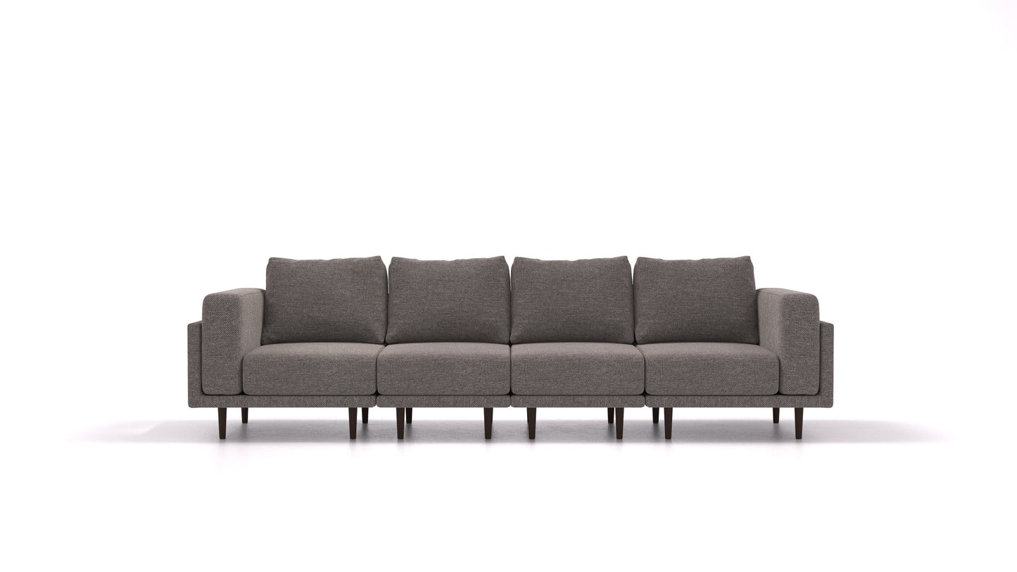 Clooods 4S, modularna sjedeća garnitura FEYDOM u tkanini Alure DE-92 Middle Grey, tamne noge