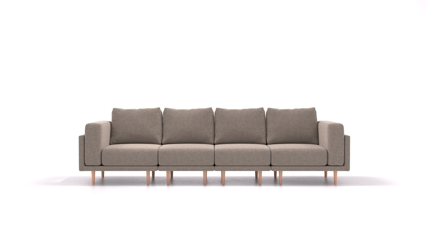 Clooods 4S, modularna sjedeća garnitura FEYDOM u tkanini Velare ET-14 Middle Grey, svijetle noge