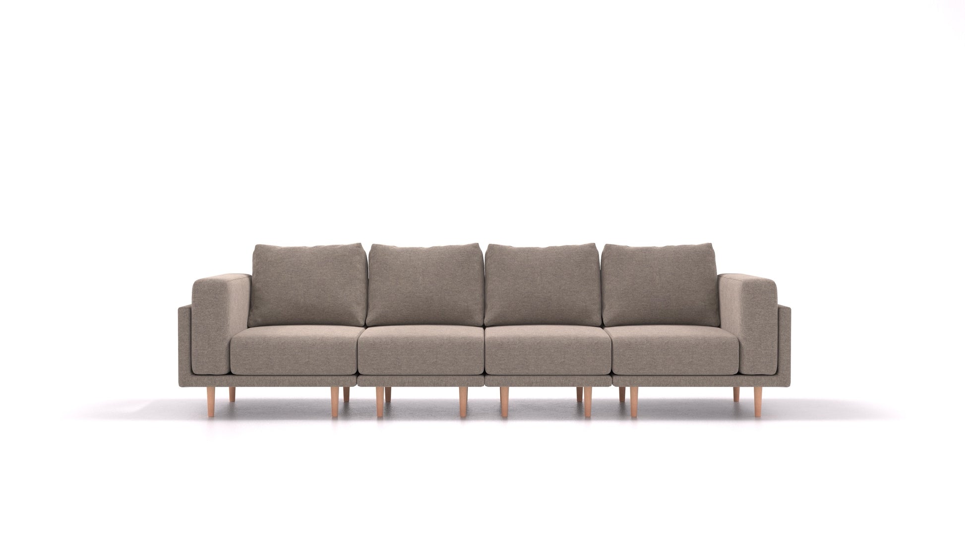 Clooods 4S, modularna sjedeća garnitura FEYDOM u tkanini Velare ET-14 Middle Grey, svijetle noge
