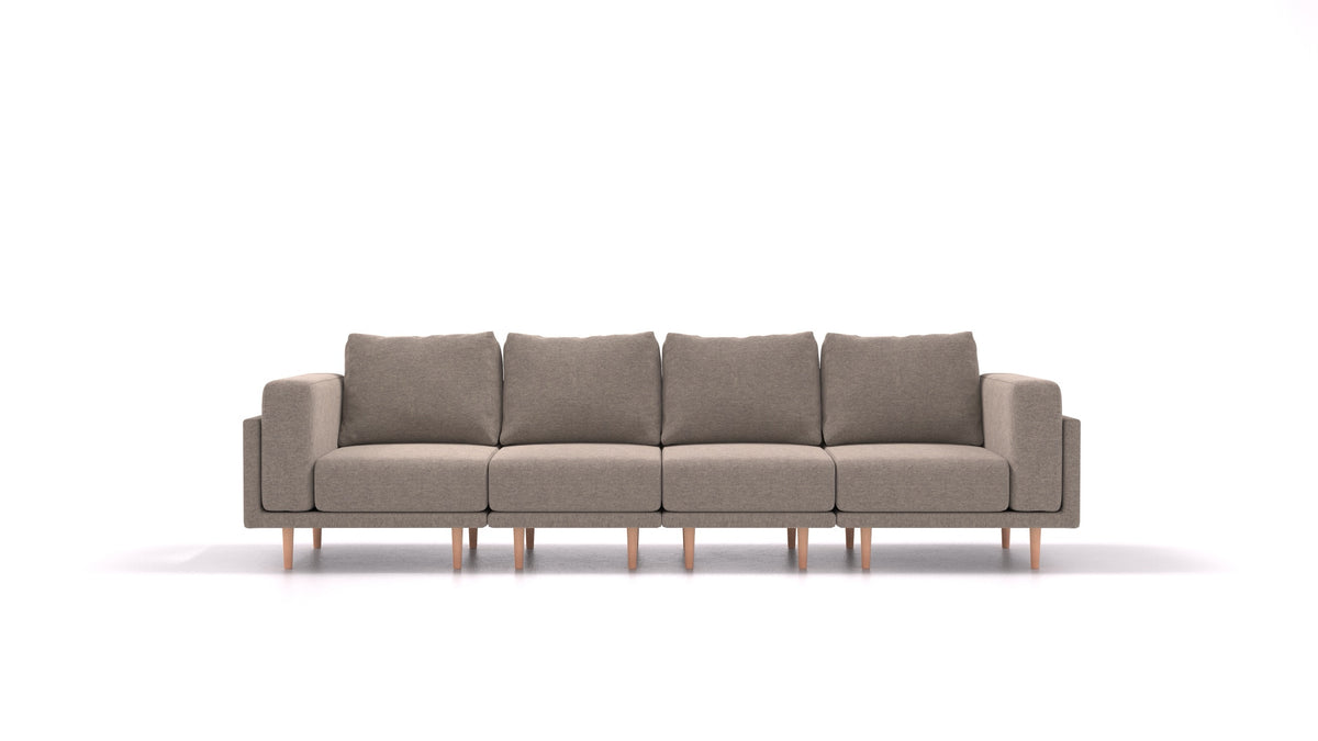Clooods 4S, modularna sjedeća garnitura FEYDOM u tkanini Velare ET-14 Middle Grey, svijetle noge