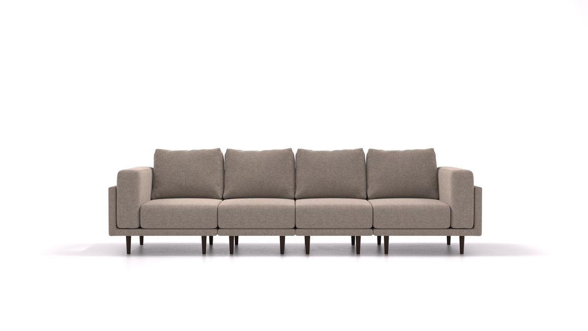 Clooods 4S, modularna sjedeća garnitura FEYDOM u tkanini Velare ET-14 Middle Grey, tamne noge