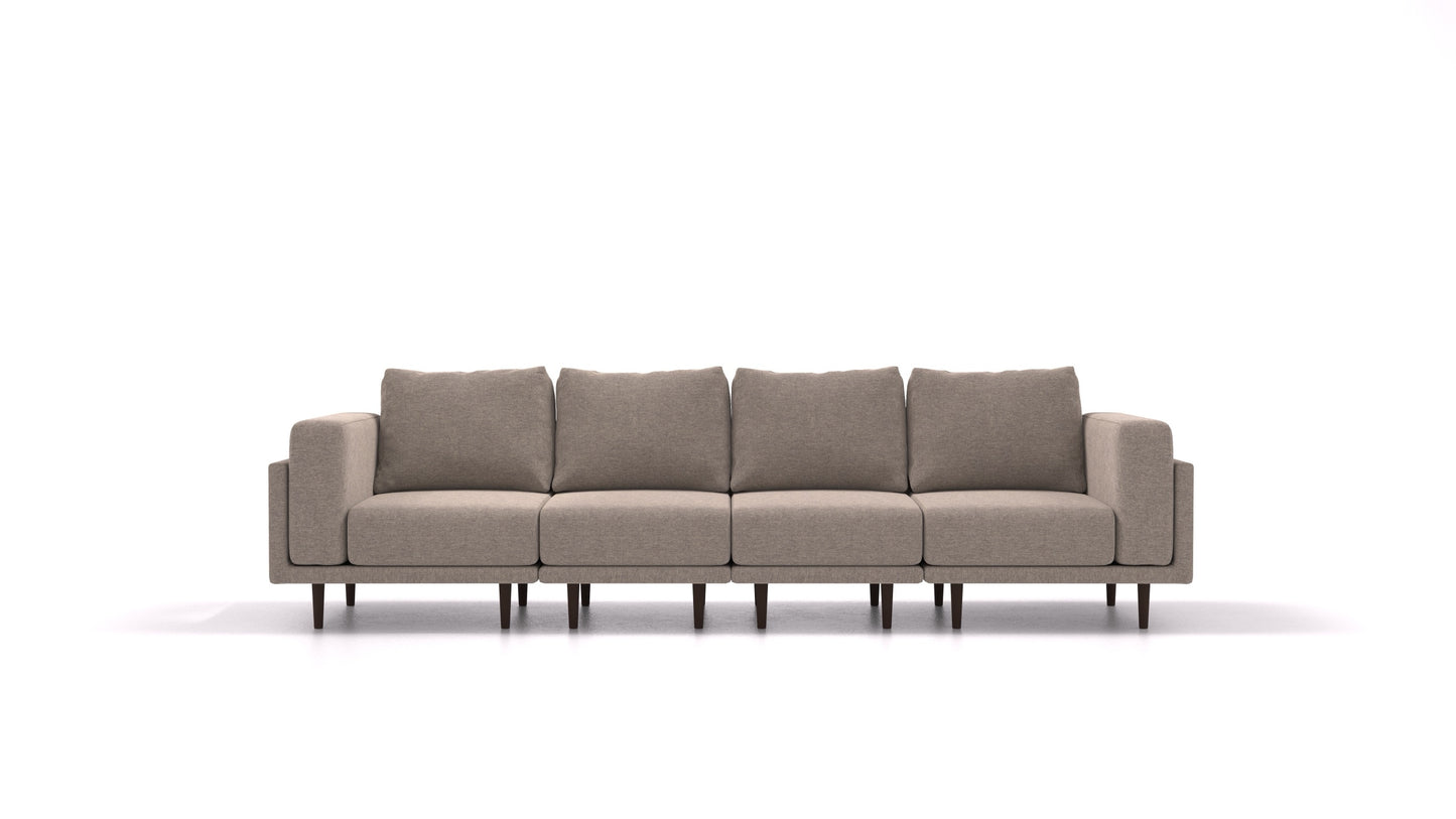 Clooods 4S, modularna sjedeća garnitura FEYDOM u tkanini Velare ET-14 Middle Grey, tamne noge