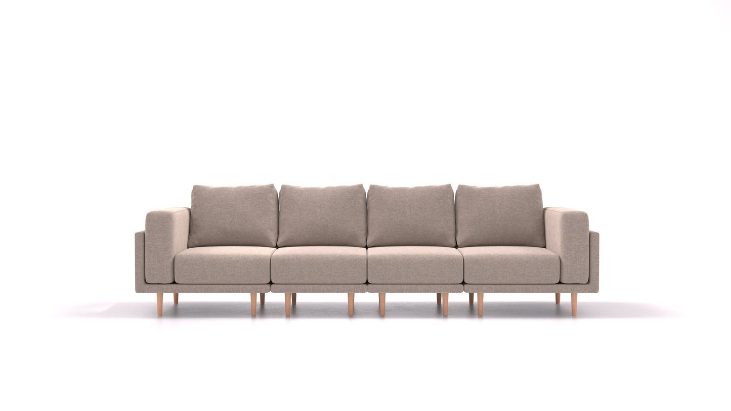 Clooods 4S, modularna sjedeća garnitura FEYDOM u tkanini Velare ET-15 Light Grey, svijetle noge