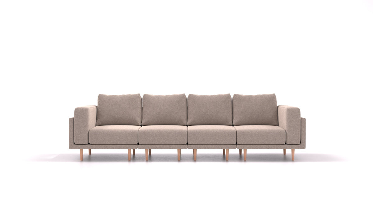 Clooods 4S, modularna sjedeća garnitura FEYDOM u tkanini Velare ET-15 Light Grey, svijetle noge