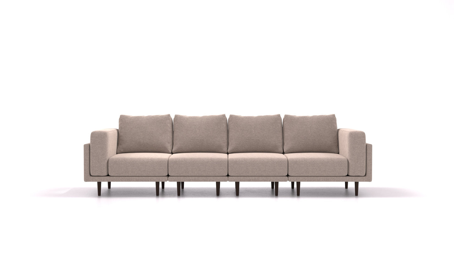 Clooods 4S, modularna sjedeća garnitura FEYDOM u tkanini Velare ET-15 Light Grey, tamne noge