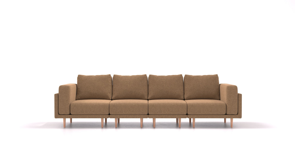Clooods 4S, modularna sjedeća garnitura FEYDOM u tkanini Velare ET-24 Cappuccino, svijetle noge