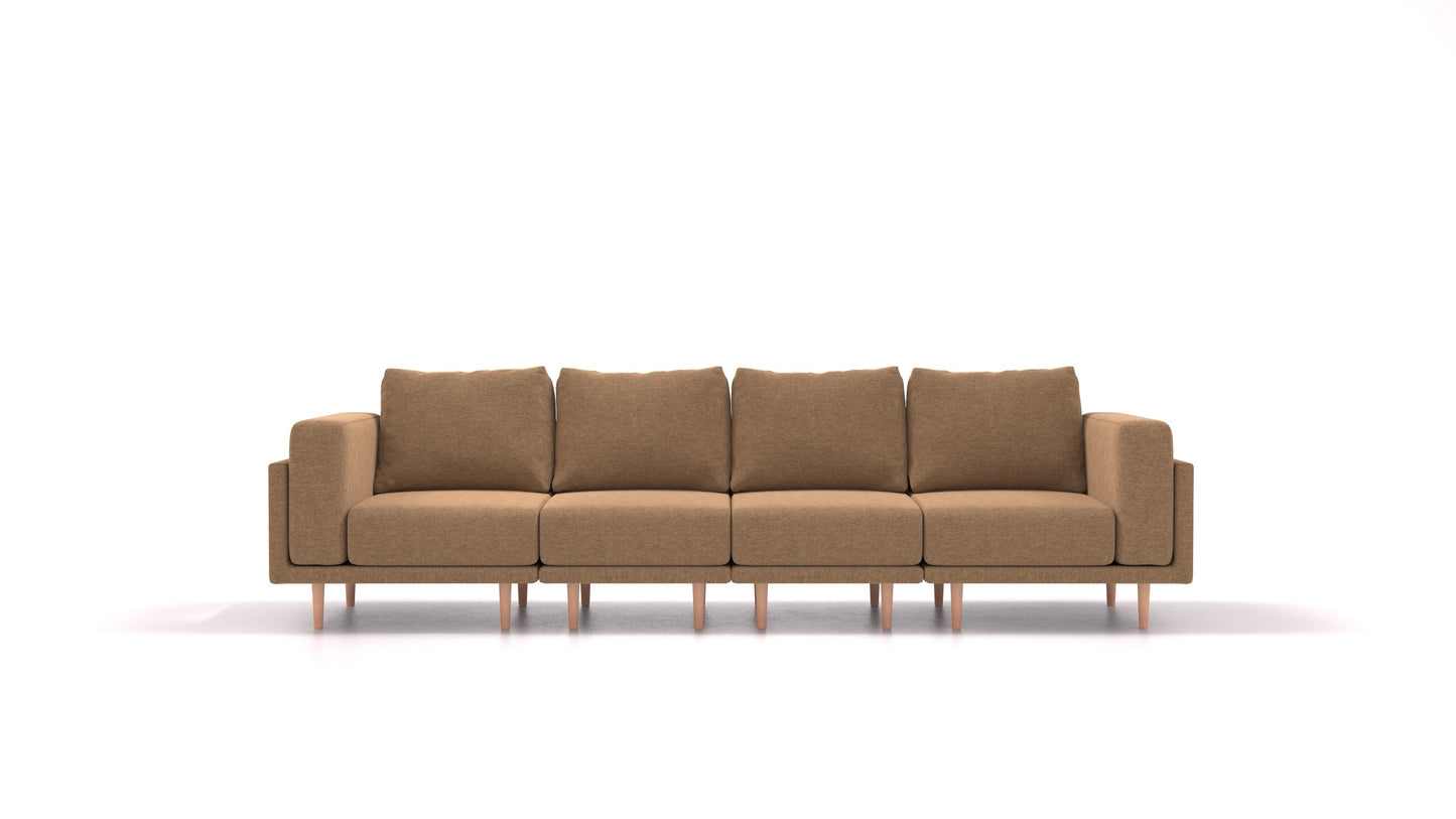 Clooods 4S, modularna sjedeća garnitura FEYDOM u tkanini Velare ET-24 Cappuccino, svijetle noge