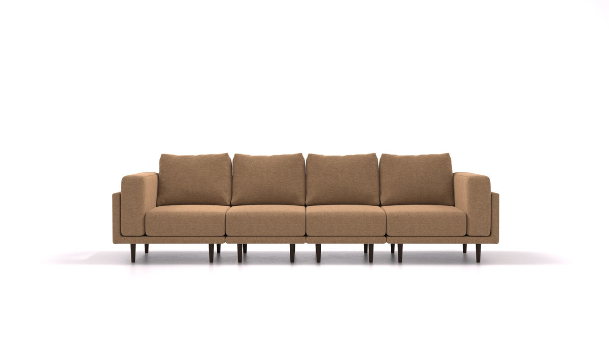 Clooods 4S, modularna sjedeća garnitura FEYDOM u tkanini Velare ET-24 Cappuccino, tamne noge