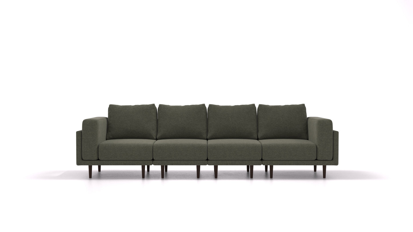 Clooods 4S, modularna sjedeća garnitura FEYDOM u tkanini Velare ET-38 Pine, tamne noge