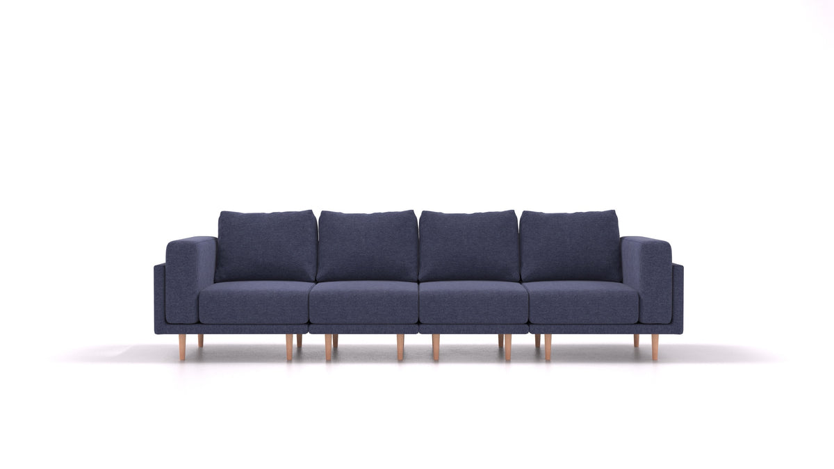 Clooods 4S, modularna sjedeća garnitura FEYDOM u tkanini Velare ET-80 Noble Blue, svijetle noge