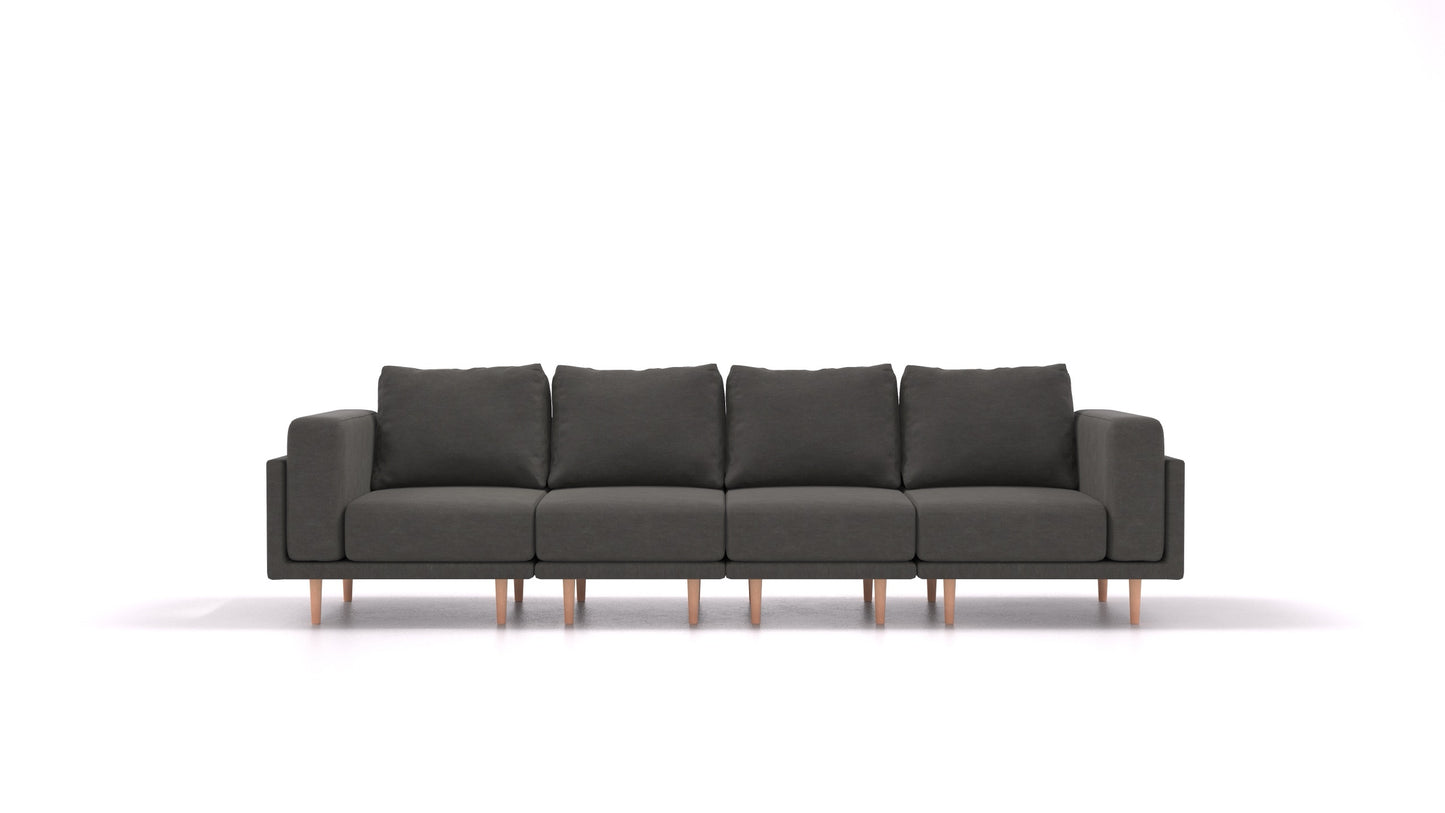 Clooods 4S, modularna sjedeća garnitura FEYDOM u tkanini Mollia FF-12 Dark Grey, svijetle noge