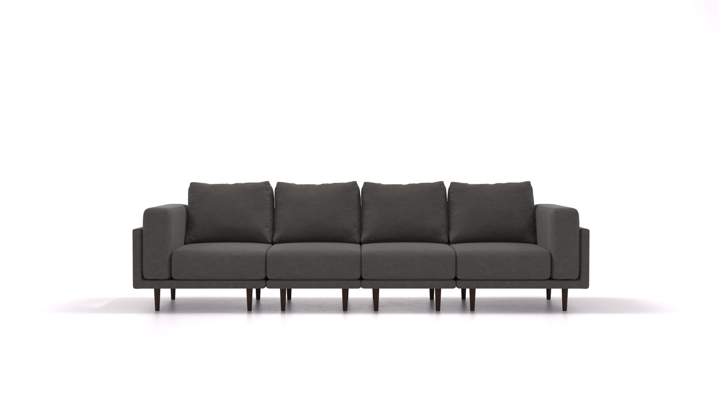 Clooods 4S, modularna sjedeća garnitura FEYDOM u tkanini Mollia FF-12 Dark Grey, tamne noge