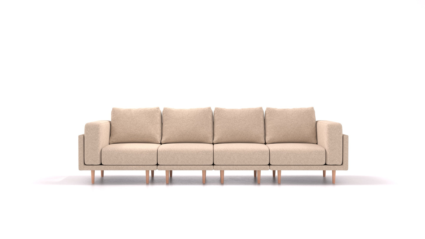 Clooods 4S, modularna sjedeća garnitura FEYDOM u tkanini Icon IC-06 Cappuccino, svijetle noge
