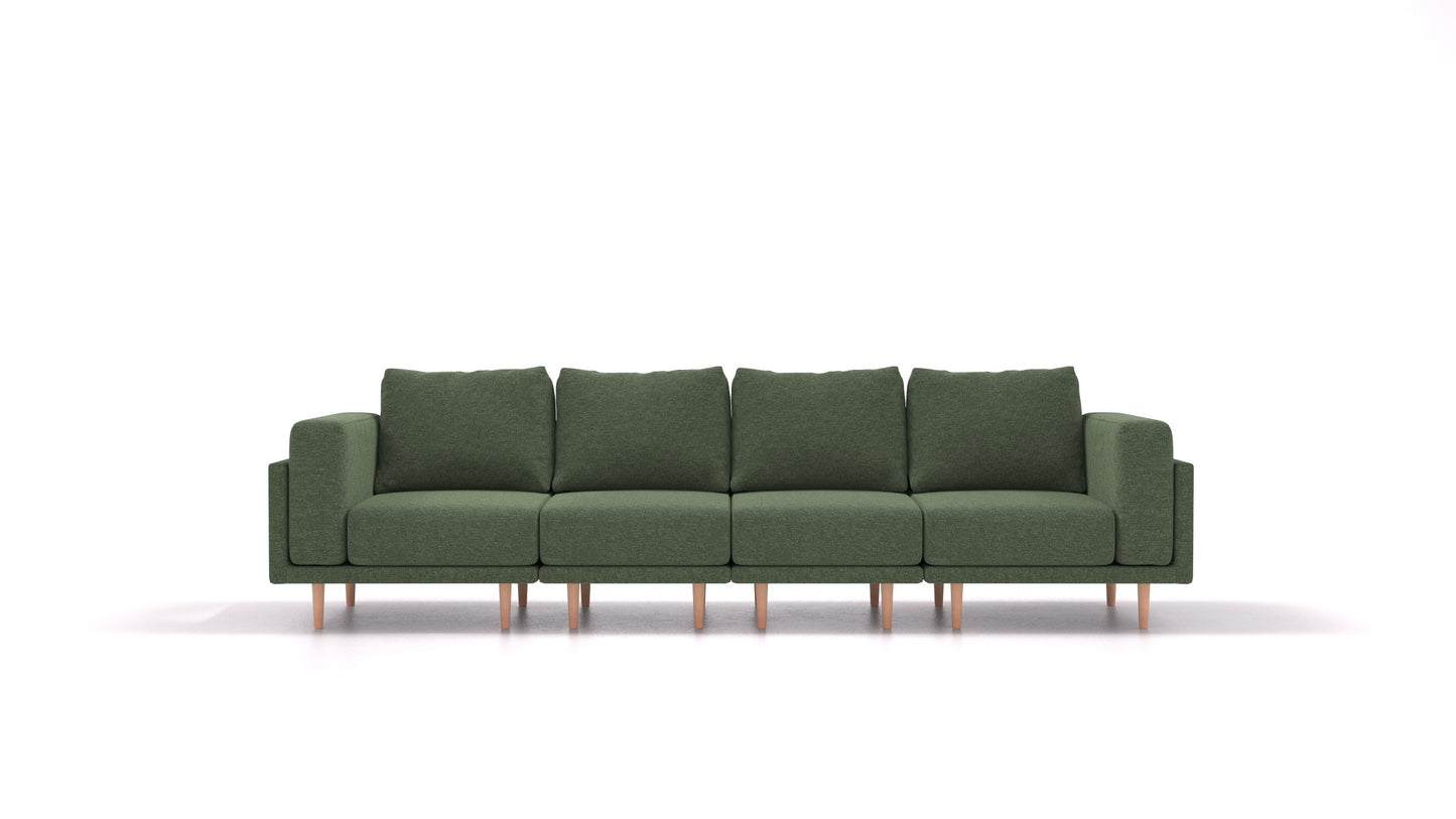 Clooods 4S, modularna sjedeća garnitura FEYDOM u tkanini Icon IC-39 Forest, svijetle noge