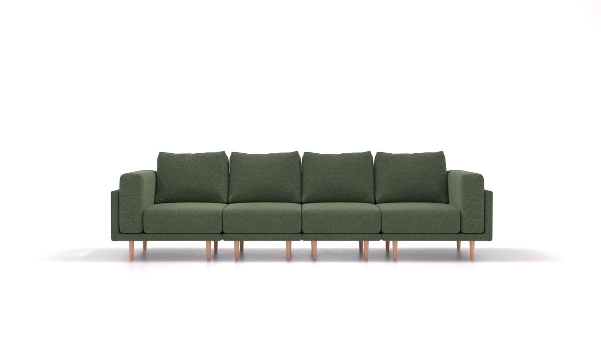 Clooods 4S, modularna sjedeća garnitura FEYDOM u tkanini Icon IC-39 Forest, svijetle noge