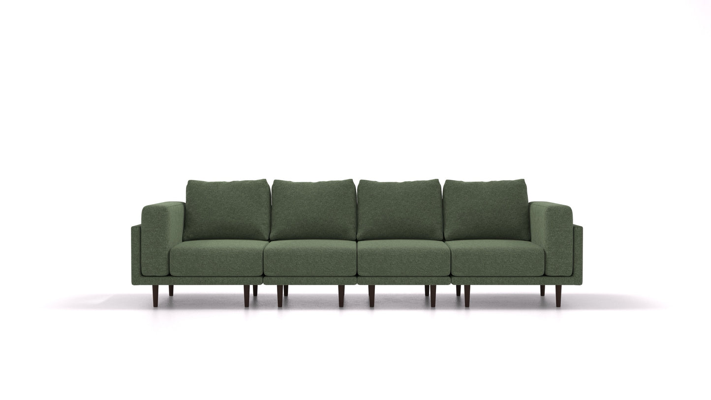 Clooods 4S, modularna sjedeća garnitura FEYDOM u tkanini Icon IC-39 Forest, tamne noge
