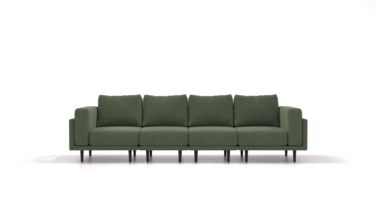 Clooods 4S, modularna sjedeća garnitura FEYDOM u tkanini Icon IC-39 Forest, tamne noge
