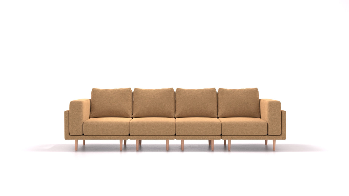 Clooods 4S, modularna sjedeća garnitura FEYDOM u tkanini Icon IC-45 Antic Gold, svijetle noge