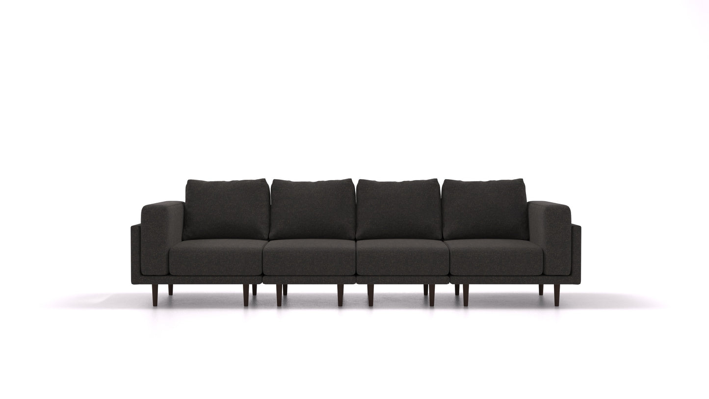Clooods 4S, modularna sjedeća garnitura FEYDOM u tkanini Icon IC-99 Umbra, tamne noge