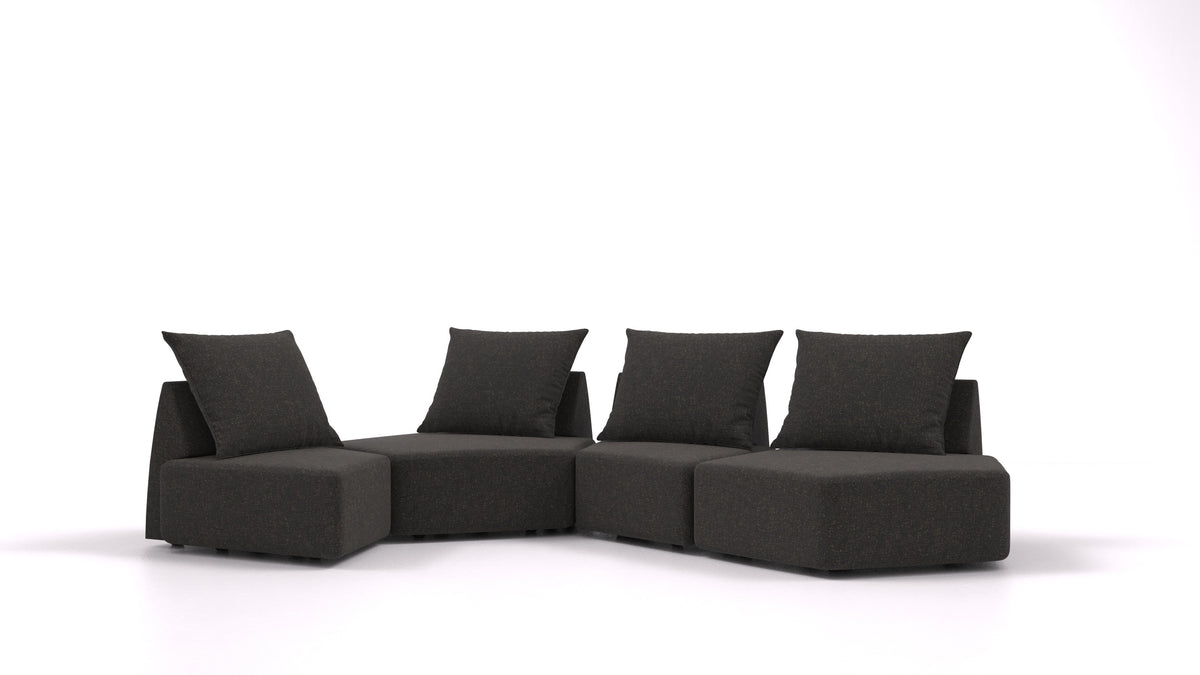 Matacao3 Archipelago, modularna sjedeća garnitura FEYDOM u tkanini Icon IC-99 Umbra