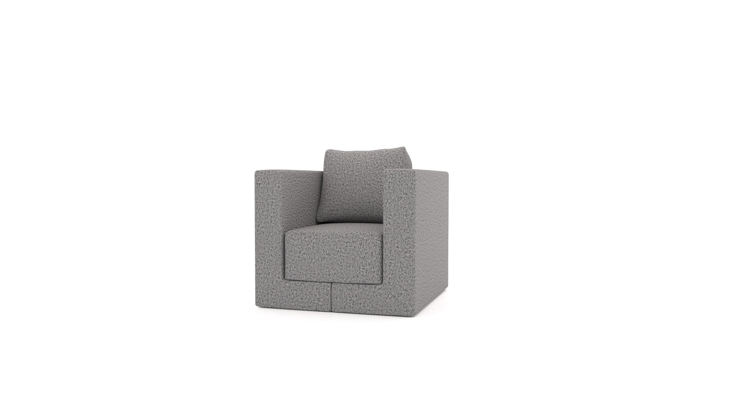 Naslonjač Q6, naslon FEYDOM u tkanini Hygge HG-92 Medium Grey