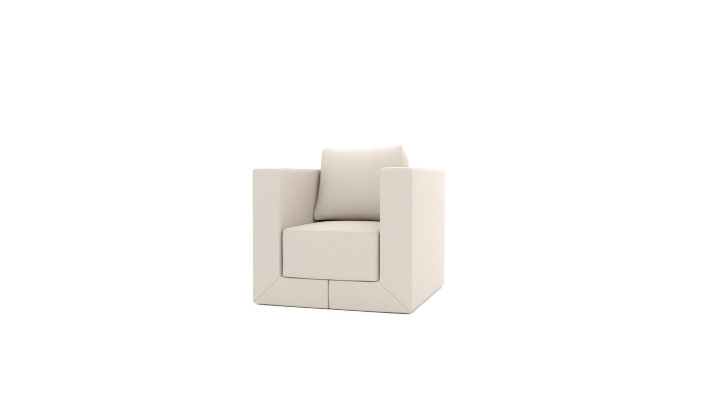 Naslonjač Q6, naslon FEYDOM u tkanini Heim HM-03 White