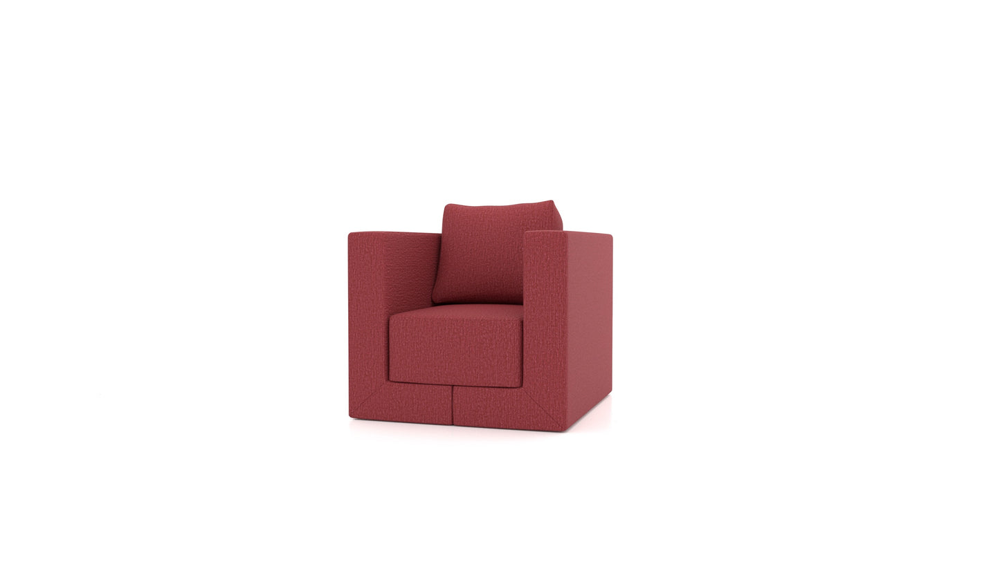 Naslonjač Q6, naslon FEYDOM u tkanini Heim HM-58 Cherry