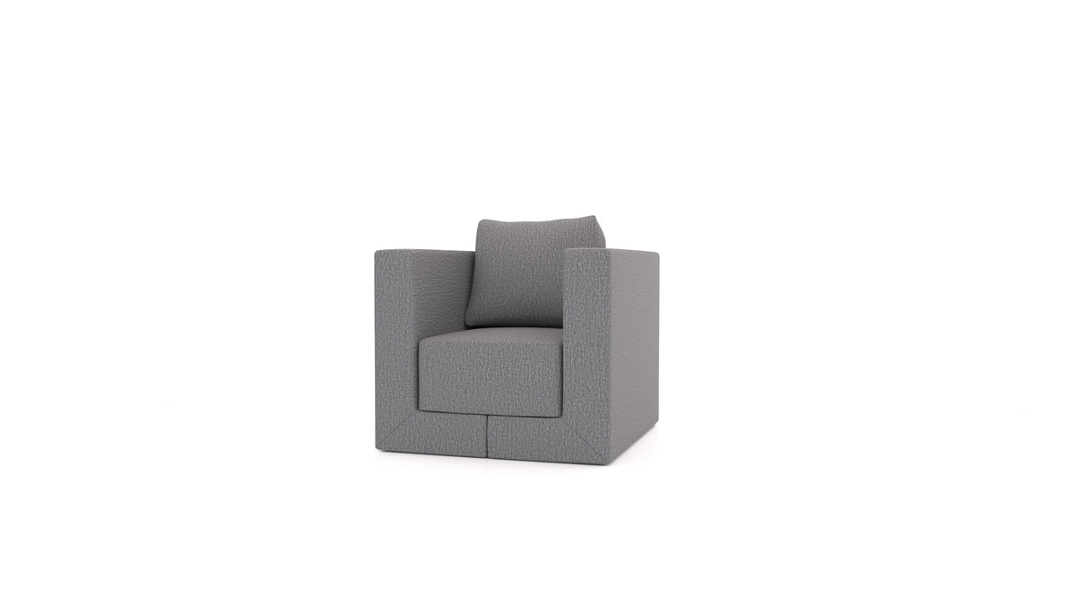 Naslonjač Q6, naslon FEYDOM u tkanini Heim HM-95 Medium Grey