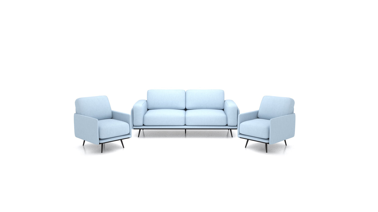 OIKO M, modularna sjedeća garnitura FEYDOM u tkanini Mollia FF-19 Pastel Blue