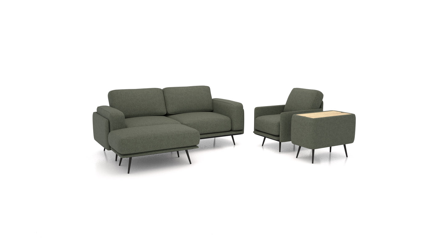 OIKO M+, modularna sjedeća garnitura FEYDOM u tkanini Velare ET-38 Pine, svijetlo drvo