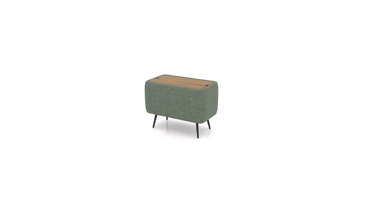 OIKO Stol sa spremnikom, element modularne sjedeće FEYDOM u tkanini Icon IC-39 Forest, tamno drvo